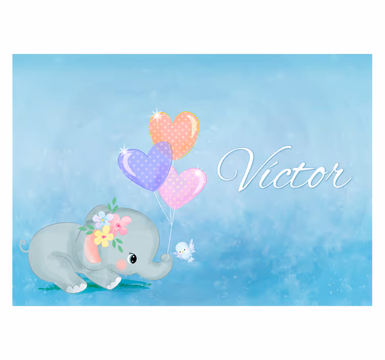 Personalisierte Fototapete Baby Elefant - TenStickers