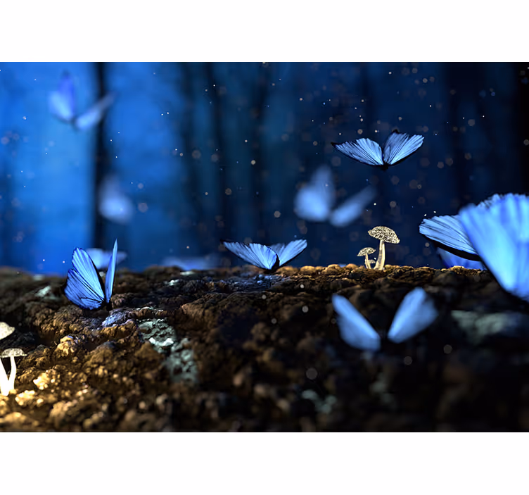 Blauer schmetterling Fototapete - TenStickers