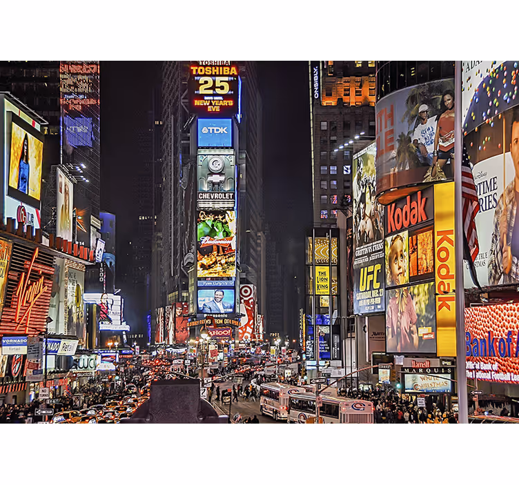 Times Square New York Fototapete Schlafzimmer - TenStickers