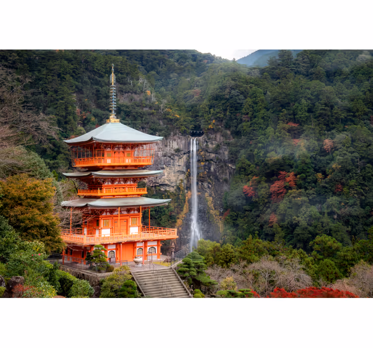 Fototapete Landschaft historische japanische pagode - TenStickers