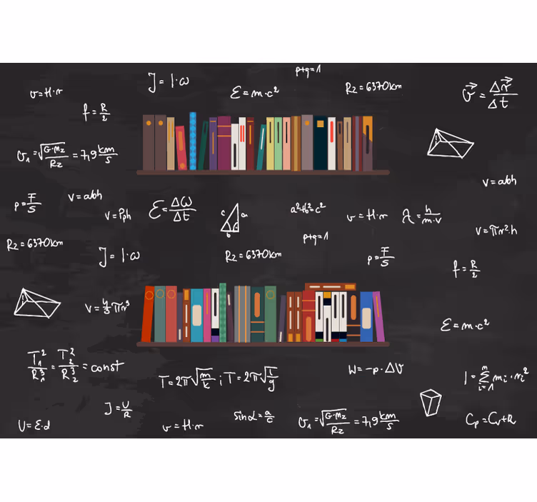 Fototapete Spruch mathematische buchsammlung - TenStickers
