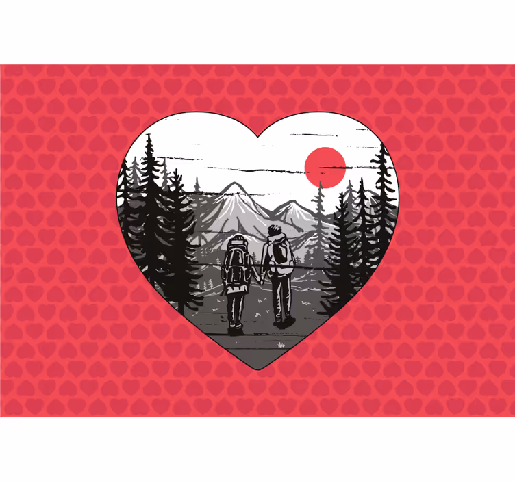 Fototapete liebe bergherz abenteuer - TenStickers