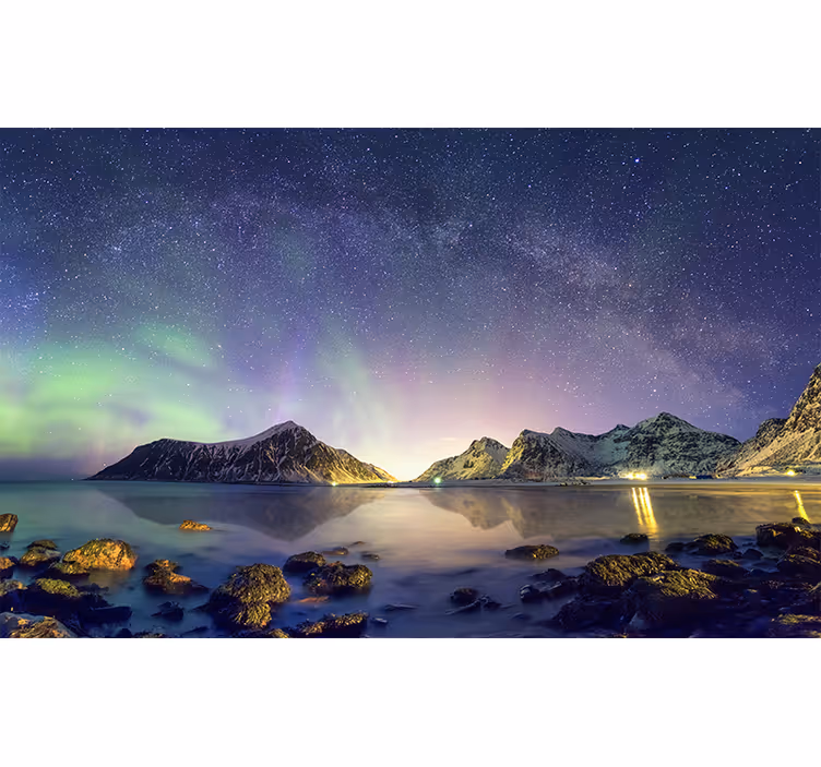 Fototapete Landschaft nordlicht-show - TenStickers