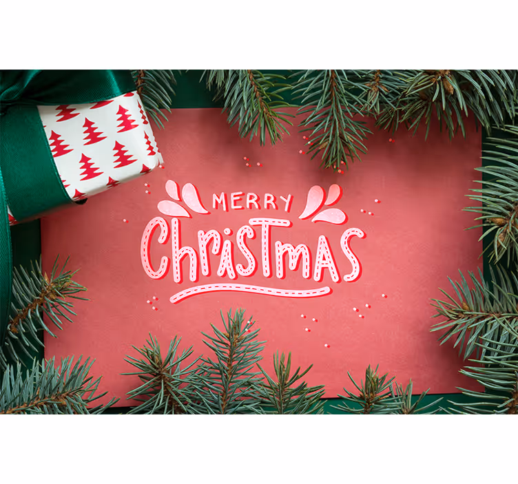 Fototapete Weihnachten fröhliche Weihnachtsbotschaft - TenStickers