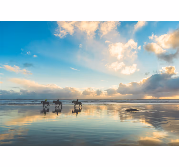 Fototapete landschaft reiter am meer - TenStickers