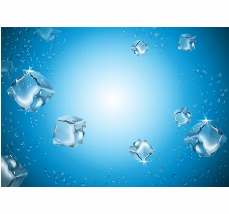Fototapeten Muster eiswürfel und wasser - TenStickers