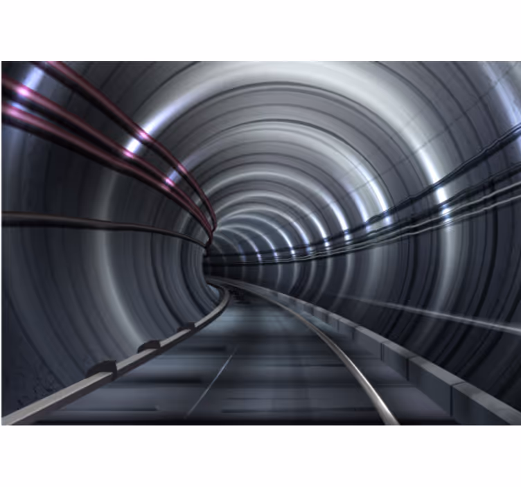 Fototapete fahrzeuge futuristischer u-bahntunnel - TenStickers