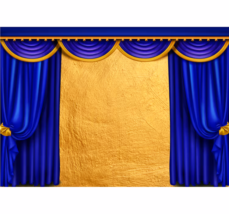 Fototapete 3D Bettvorhänge mit goldenem Hintergrund - TenStickers