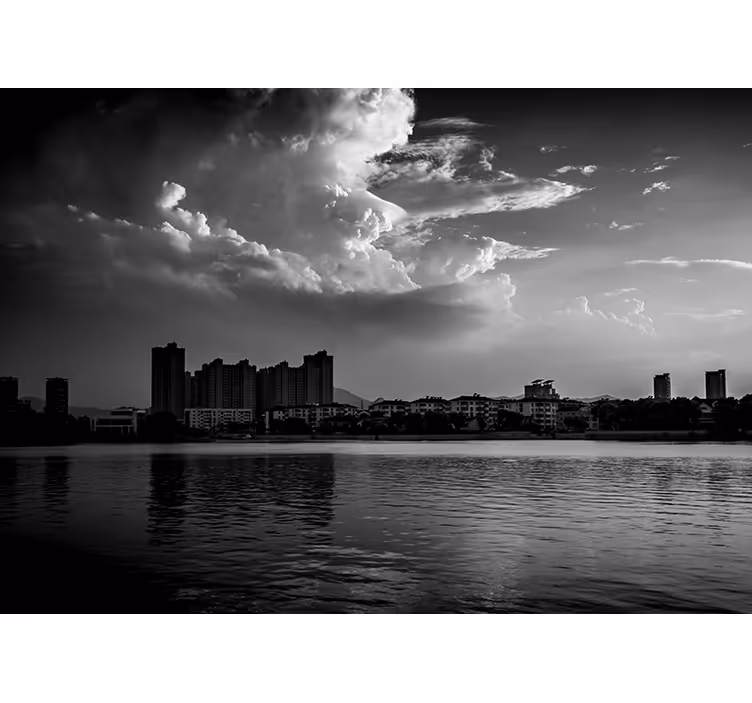 Fototapete Warschauer schwarze skyline - TenStickers