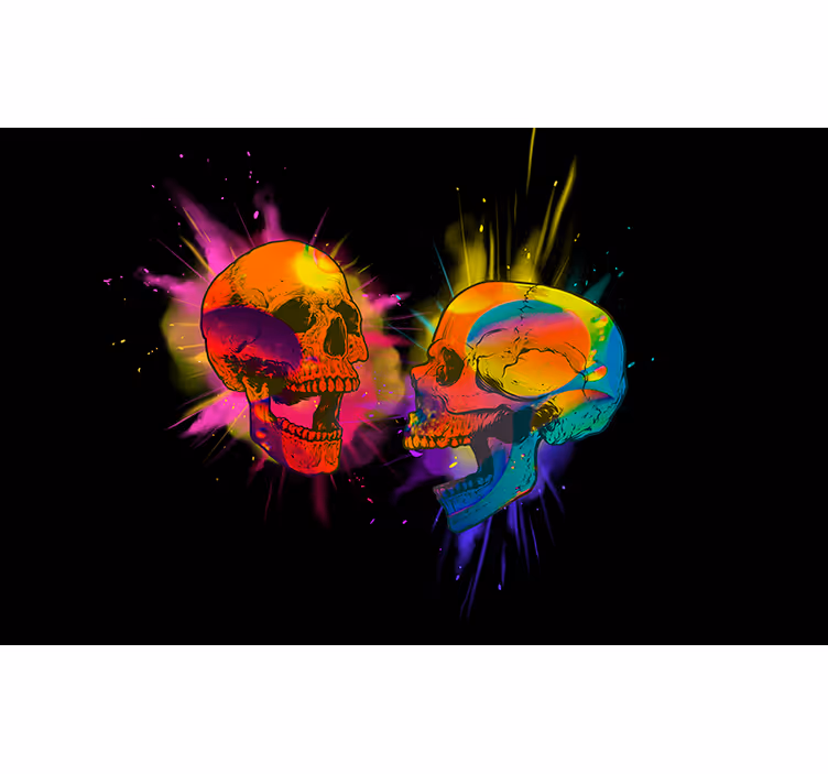 Fototapete graffiti bunte schädelkunst - TenStickers
