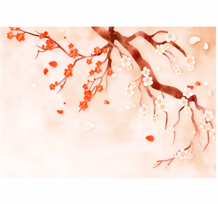 Fototapete Blumen kirschblütenzweig - TenStickers