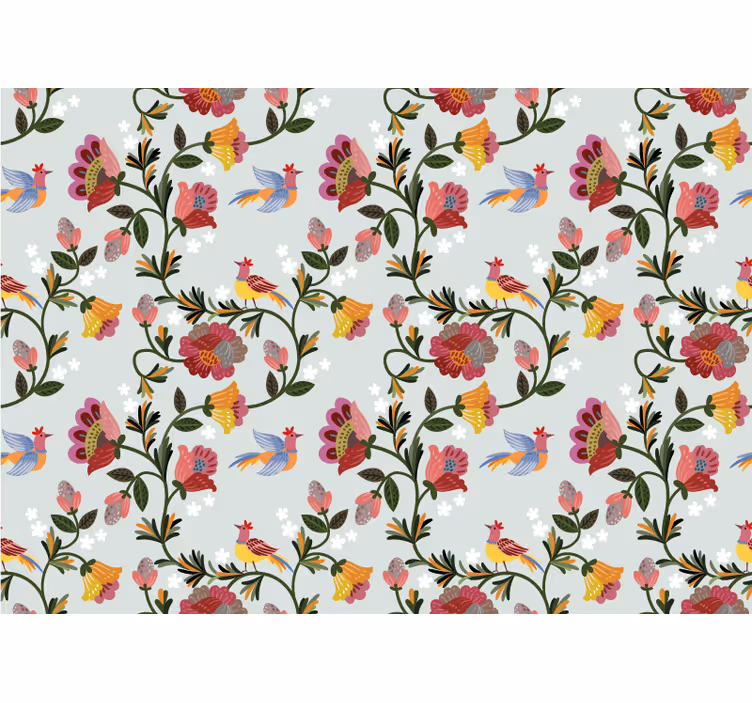 Fototapete Blumen buntes blumenmuster - TenStickers
