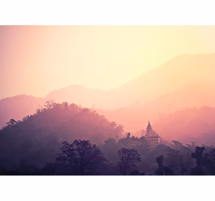 Fototapete Natur aussicht auf den bergtempel - TenStickers