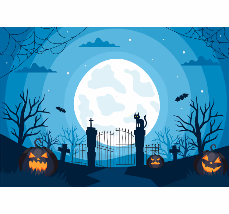 Halloween Fototapete spukende friedhofsszene - TenStickers