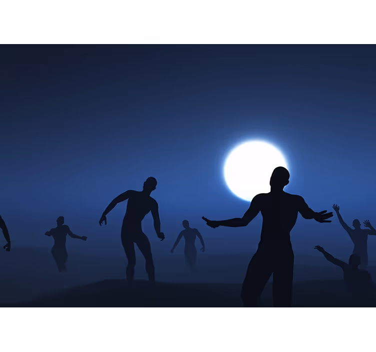 Fototapete fantasie silhouetten im mondlicht - TenStickers