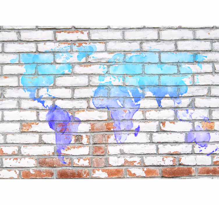 Fototapete Weltkarte Blaue aquarell-weltkarte - TenStickers