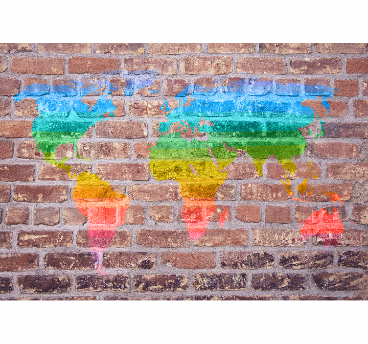 Fototapete Weltkarte Regenbogen-weltkarte - TenStickers
