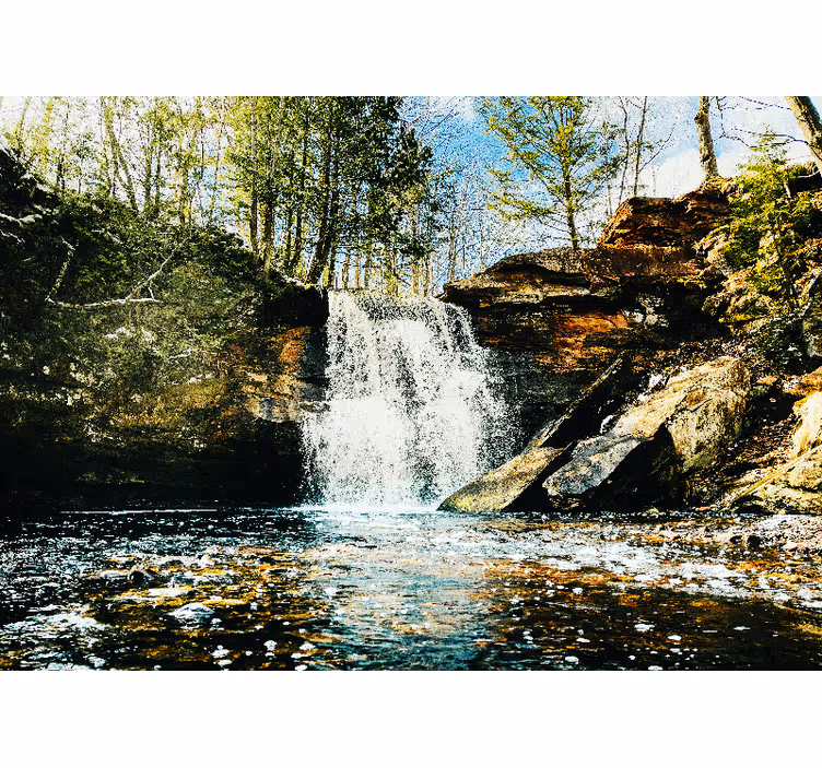 Fototapete wasserfall ruhige wasserfall szene - TenStickers