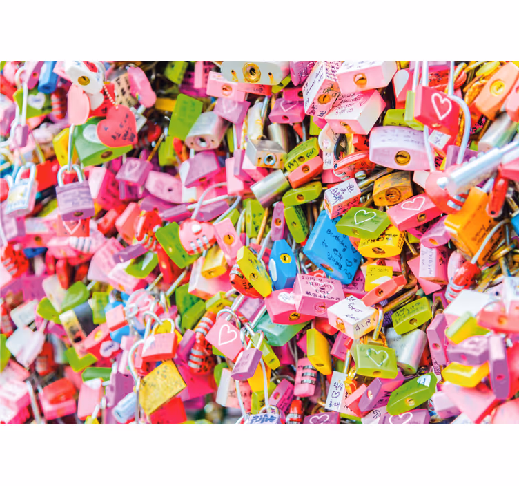 Fototapete Liebe bunte schlösser - TenStickers