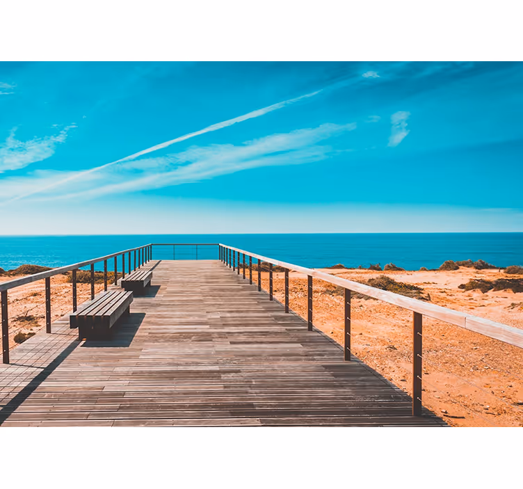 Fototapete Landschaft blick auf die küstenpromenade - TenStickers