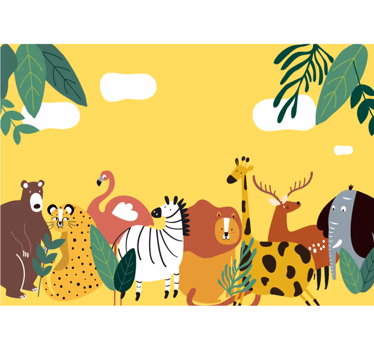 Fototapete Länder Verschiedene wild lebende tiere - TenStickers