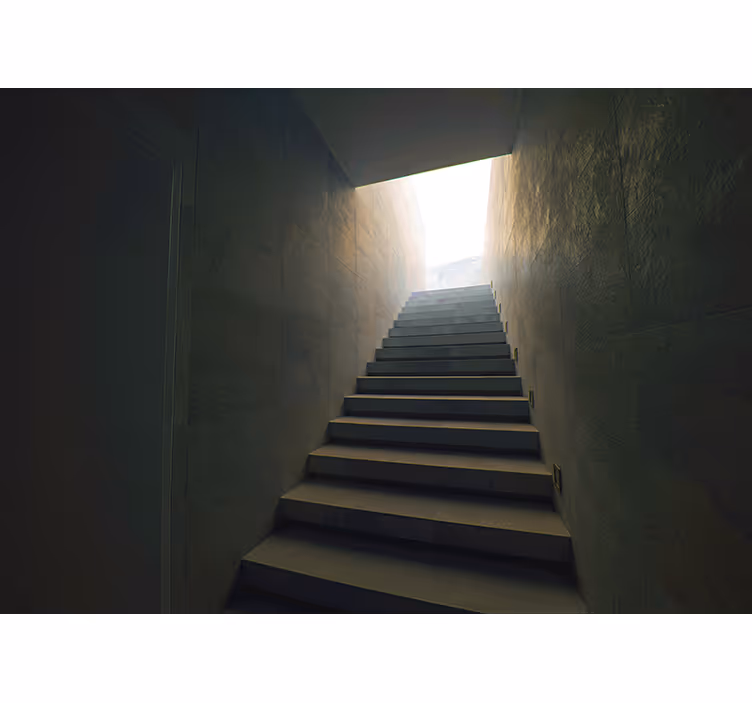 Fototapete Wohnzimmer Treppe zum himmel - TenStickers