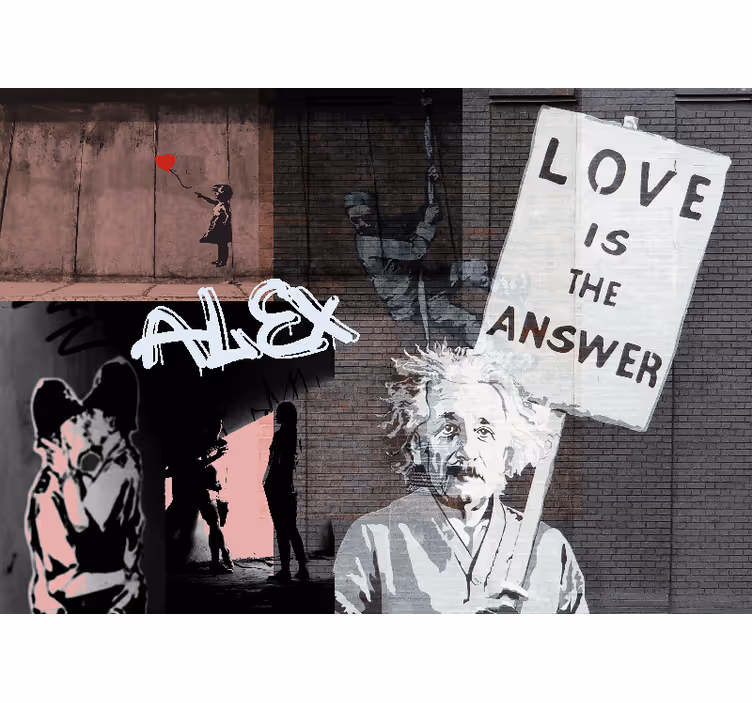 Fototapete Berge Banksy kunstmontage - TenStickers
