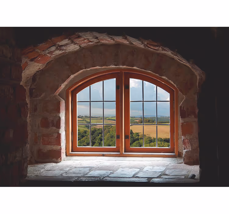Fototapete 3D Fenster mit blick zum himmel - TenStickers