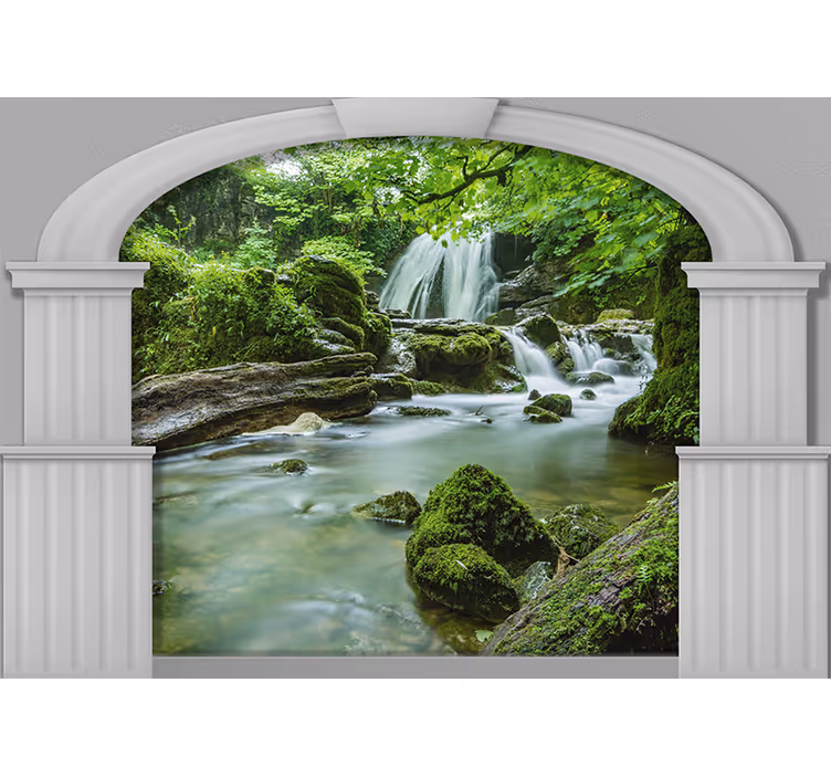 Fototapete Wasserfall 3d-säulen mit - TenStickers