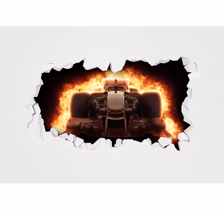 Fototapete Fahrzeuge rennwagenexplosion - TenStickers
