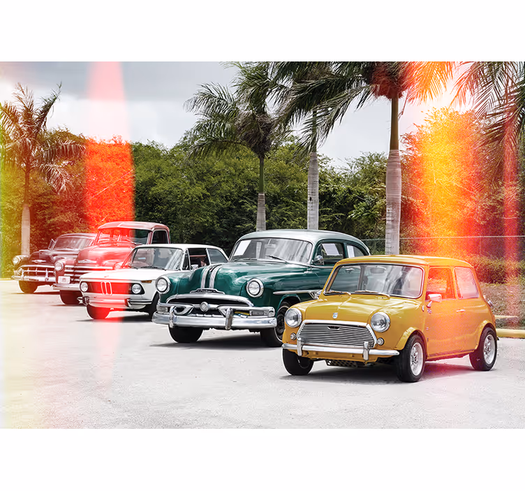 Fototapete Fahrzeuge oldtimer-sammlung - TenStickers
