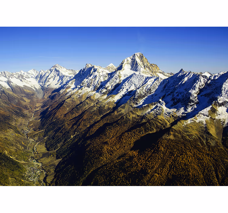 Fototapete Küche Landschaft schneebedeckte berge - TenStickers