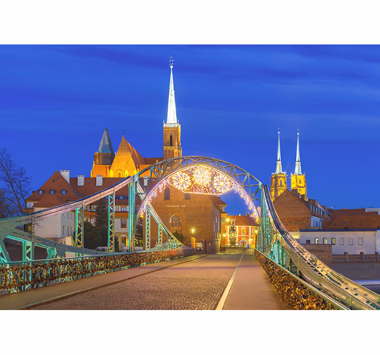 Fototapete Städte blick auf die historische brücke - TenStickers