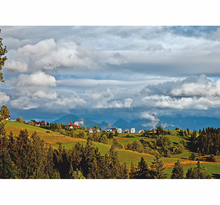 Fototapete landschaft bergige landansicht - TenStickers