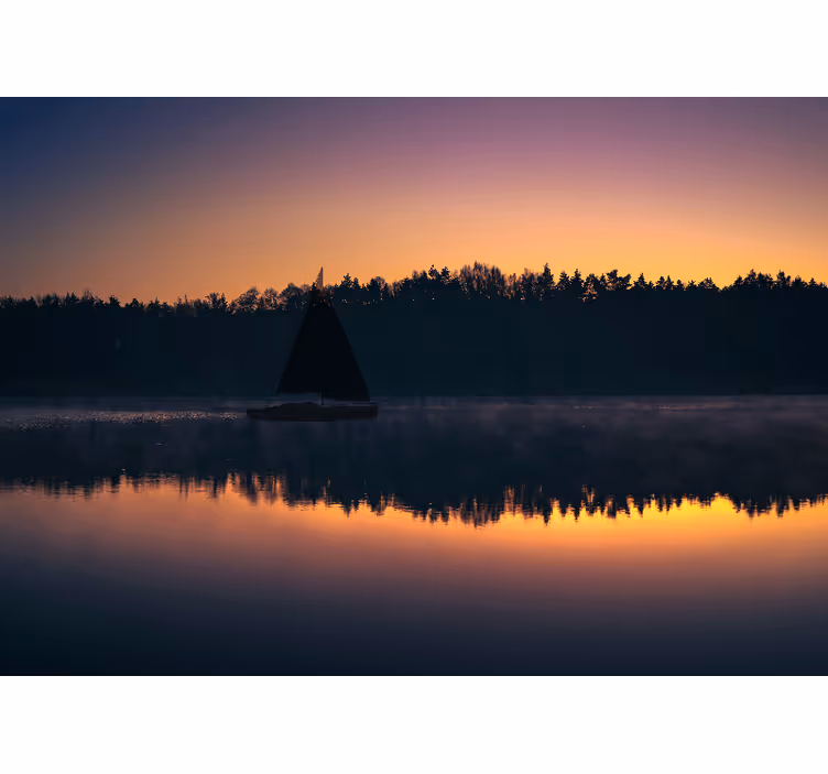 Fototapete landschaft ruhige wasserreflexion - TenStickers