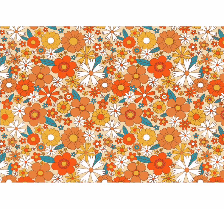 Fototapete blumen mit lebhaftem blumenmuster - TenStickers