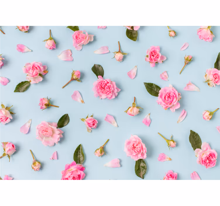 Fototapete Blumen rosen auf die oberfläche geklebt - TenStickers