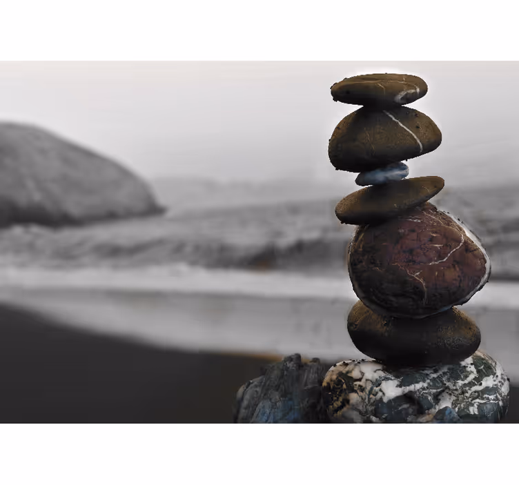Fototapete zen ausgewogene steinstapel - TenStickers