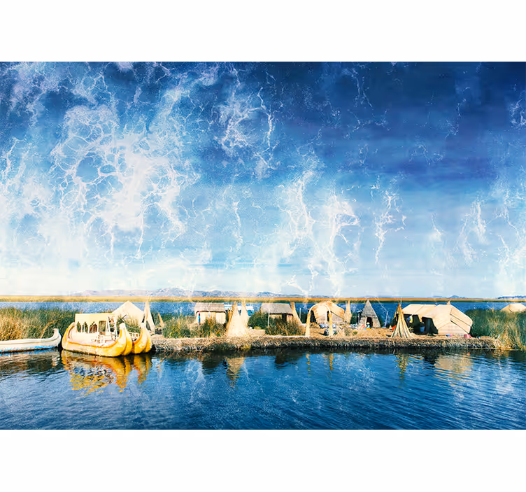 Fototapete landschaft ruhiger wasserweg ausblick - TenStickers