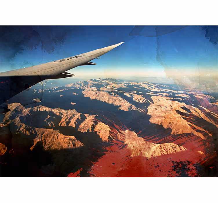 Fototapete fahrzeuge luftaufnahme bergblick - TenStickers