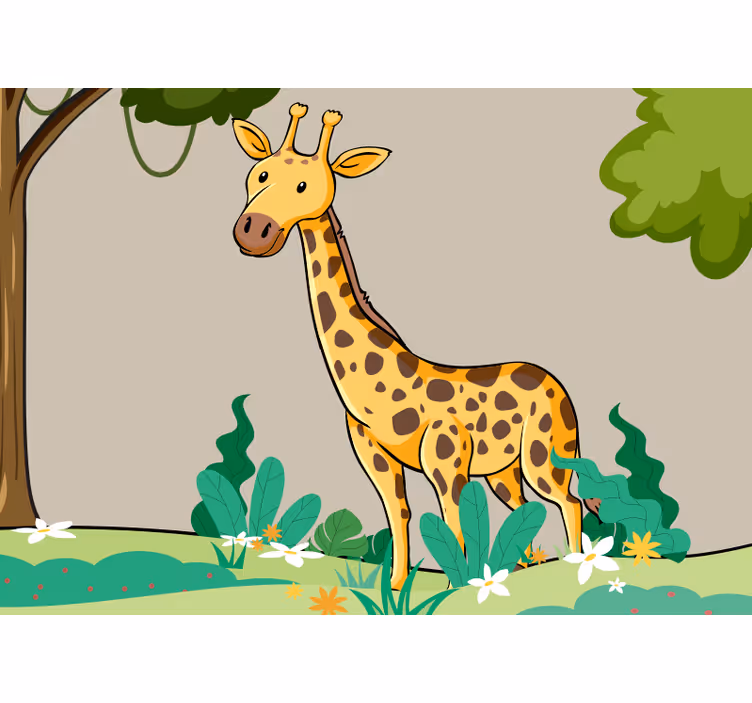 Fototapete tiere verspielte giraffenszene - TenStickers