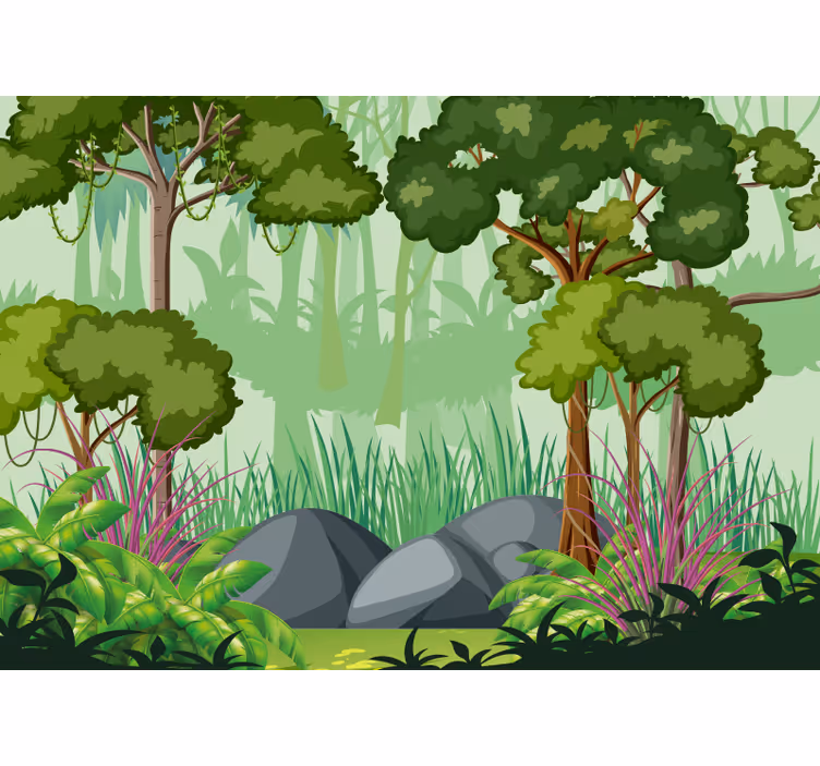 Fototapete dschungel lebendige blattlandschaft - TenStickers