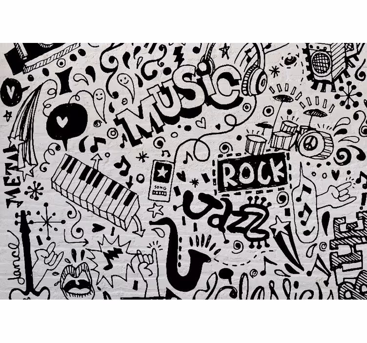 Fototapete musik musikalische vibes kunstwerk - TenStickers