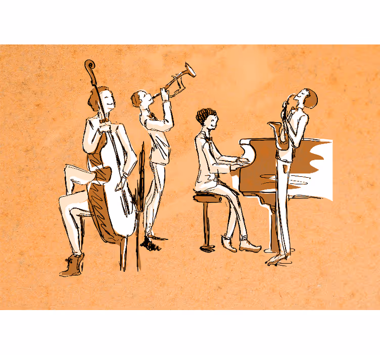 Fototapete musik jazzband auftritt - TenStickers
