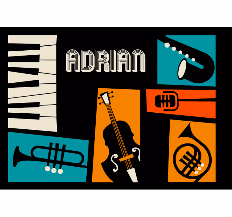 Fototapete musik mit lebendigen musikinstrumenten - TenStickers