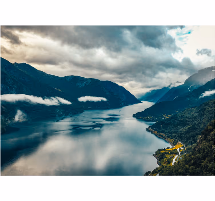 Fototapete landschaft bergsee spiegel - TenStickers