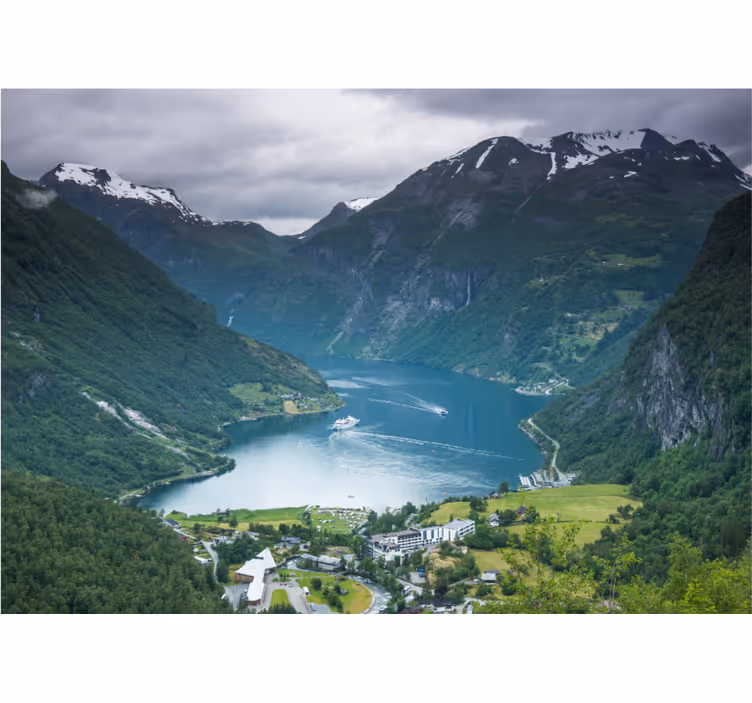 Fototapete landschaft mit atemberaubenden fjordblicken - TenStickers