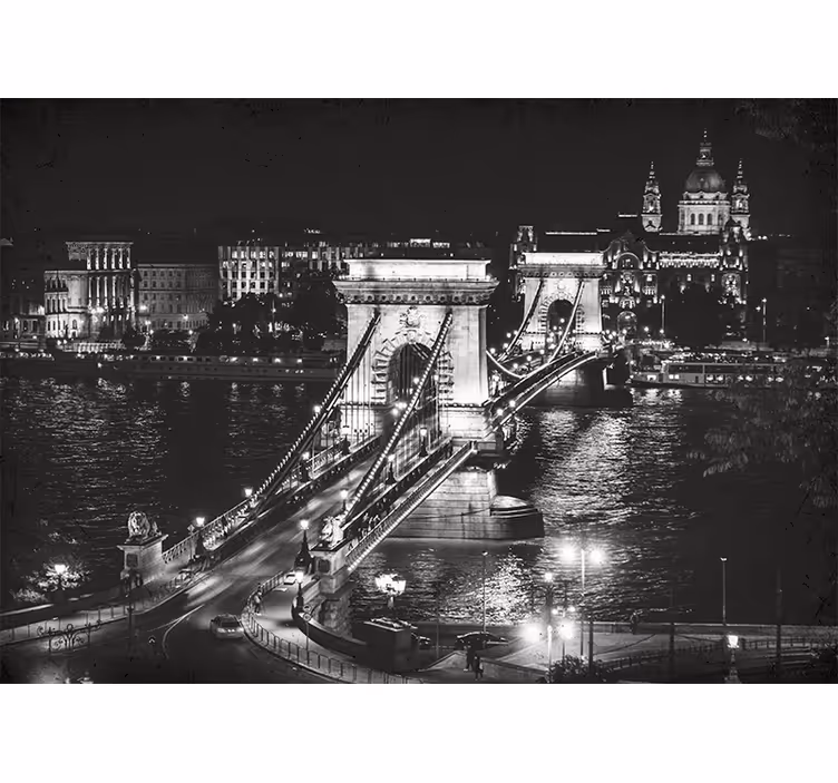 Fototapete Kettenbrücke budapest bei nacht - TenStickers