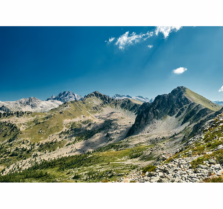 Fototapete landschaft mit blick auf die großen berge - TenStickers