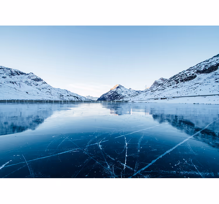 Fototapete berge gefrorene see gipfel - TenStickers